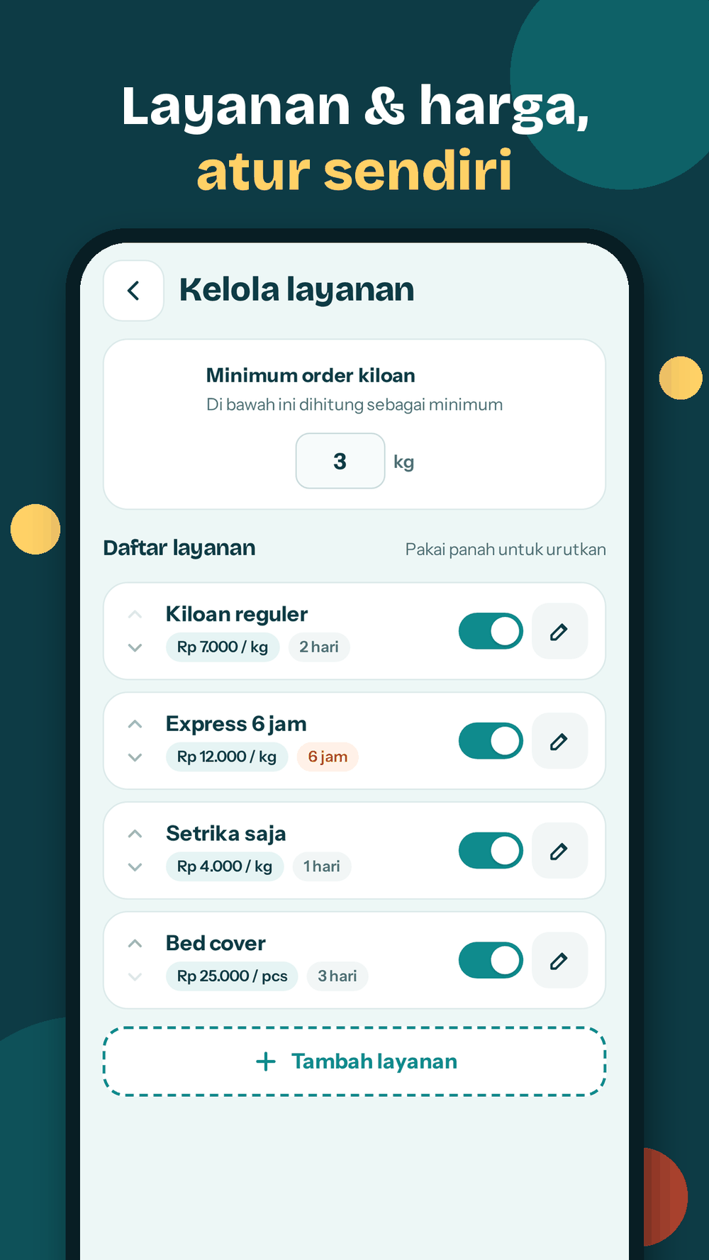 Atur layanan